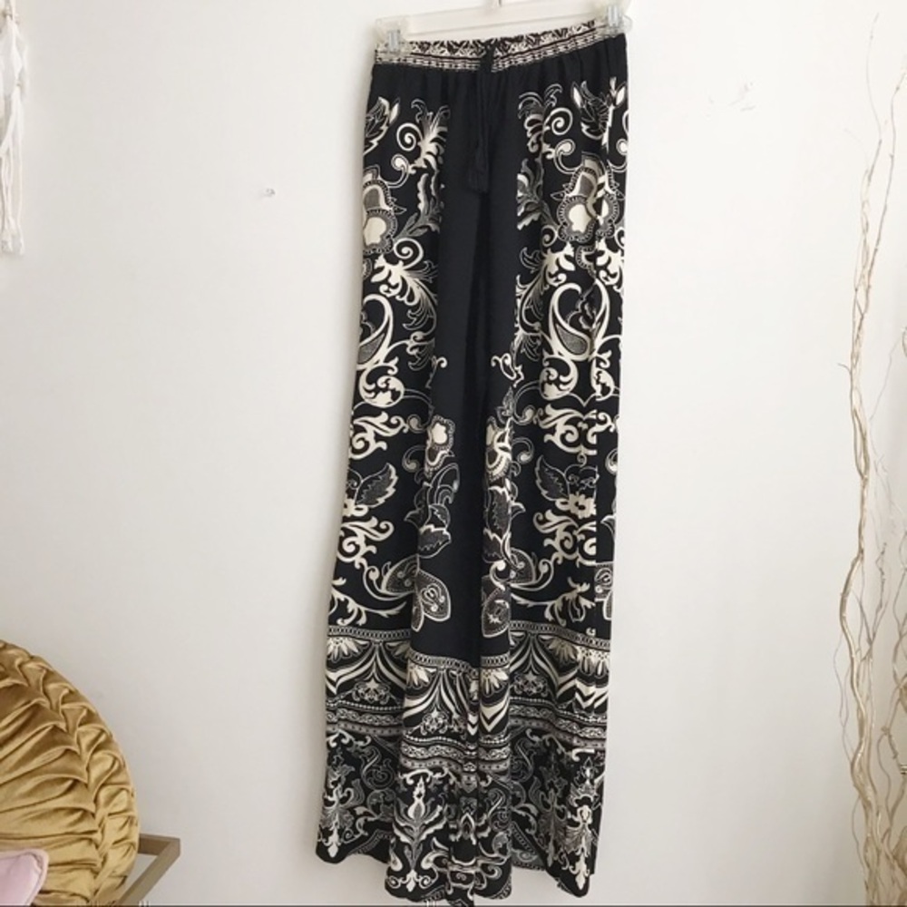 Flying tomato black/ cream palazzo wide leg